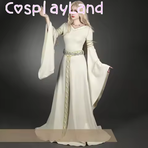 Halloween Rings Two Towers Cosplay Eowyn Cosplay Costume Long Dress Belt Full Set Role Play Eowyn Dr
