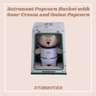 【台湾代购】Taiwan Starbucks Astronaut Popcorn Bucket with Sour Cream and Onion Popcorn 星巴克藍登月小熊爆米花桶（含酸奶洋蔥爆米花）