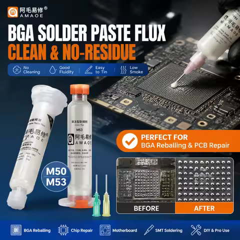 AMAOE M50 M53 Lead Free Soldering Flux Paste No Clean Welding Grease for Mobile Phone IC Chip BGA Re