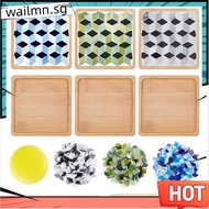 Rhombus Mosaic Tiles Coaster Kit DIY Mosaic Bamboo Coaster Kits Mosaics Coaster Making Kit,for Adult