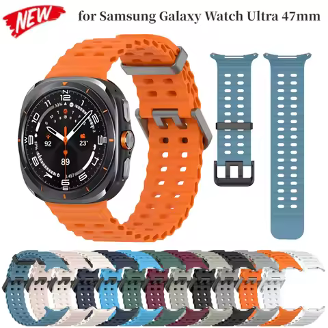 Official Ocean Silicone Strap for Samsung Galaxy Watch Ultra 2025 47mm Replacement Bracelet for Gala
