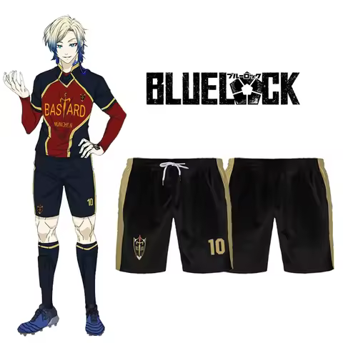 Shorts Blue Lock Bastard Blue Lock Anime Bastard Munich Team Uniform KAISER ISAGI Youth Football Sho