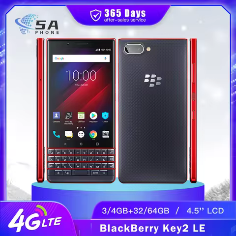 Original BlackBerry Key2 LE 4G LTE Mobile Phone 3GB+32GB 4GB+64GB 4.5''13MP+5MP+8MP Snapdragon 636 O