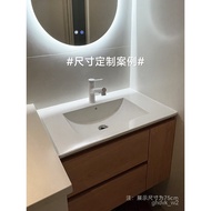 ‍🚢Wood Color Integrated Ceramic Basin Bathroom Cabinet Mirror Cabinet Combination Set Washbasin Toilet Cream Style Wash