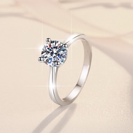 【 GRA Certificate Attached 】 0.5ct-5ct genuine moissanite ring, fashionable four claw S925 pure silv