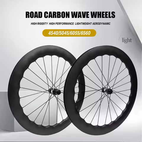 Suraida Full Carbon Wave Wheelset 700C Road Bike Wheel DT350 Center Lock Disc Brake 40/50/60mm Depth