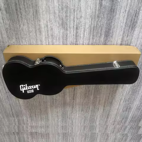 Guitar case for Gibson SG electric guitar, high quality black hard case with red lining