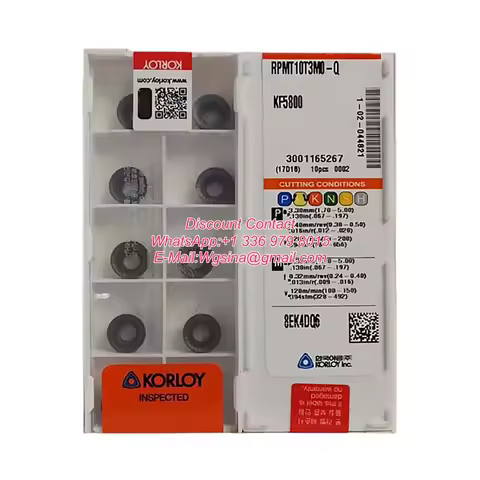 Korloy 100% Original RPMT RPMT10T3M0-Q RPMT08T2MOE RPMT10T3M0-Q RPMT1204M0-Q PC5300 KF5800 Milling I