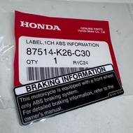 HONDA GIORNO 125 - LABEL ABS INFO. / BRAKING INFO