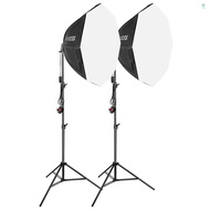 Andoer Kit With + 2.1m * 2 Metal Stand Softbox Kit Studio With Softbox * Live Product 2.1m Video Met