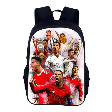 Ronaldo Backpacks Student Football Star School Bags Children Outdoor Sport Travel CR Rucksack Gift