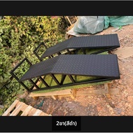 Iron-DIY Car Ramp รองยกล้อยกรถ พื้นเรียบ ยกระดับล้อรถยนต์ ก35xส25xย120 ซม. ramp รองยกล้อ บันไดยกรถยน
