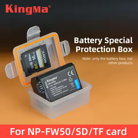 KingMa 6PCS NP-FW50 NPFW50 Battery Plastic Case Battery Holder Storage Box For Sony A7 A7II A7S A7R 