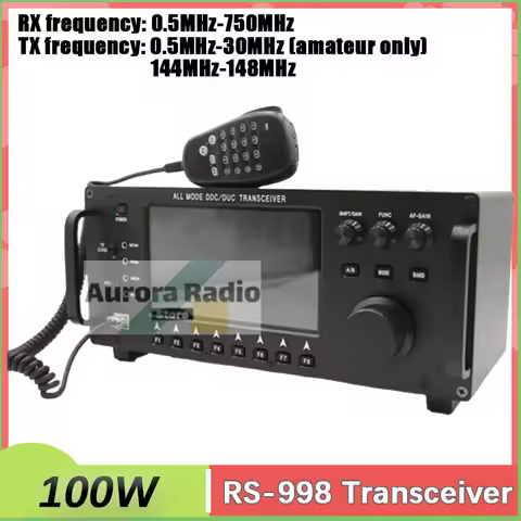 RS-998 SDR 100W HF+UV All Mode Transceiver Mobile Radio Boasts Built-in Antenna Tuner CW LSB USB AM 