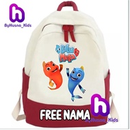 CHILDREN'S BACKPACK WITH BILU MELA BIIL AND MELA CARTOON CHARACTERS UNISEX FOR GIRLS, BOYS, KINDERGA