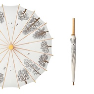 Ô Trung Quốc Ô Dài 16 Sườn Cán Bằng Gỗ Chống Gió Chắc Chắn Cho Nữ Nam Cỡ Lớn Thanh Ô Chơi Golf Miễn