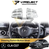 Mercedes Benz CLA C117 CLA180 CLA200 CLA250 Steering Wheel Button Switch Trim Cover Silver V Project Car Accessories