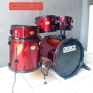 Drum set Peace Shell Pack Plus Pedal Bekas Seperti Baru Mulus