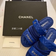 CHANEL 二手閒置 小羊皮編織拖鞋 37號