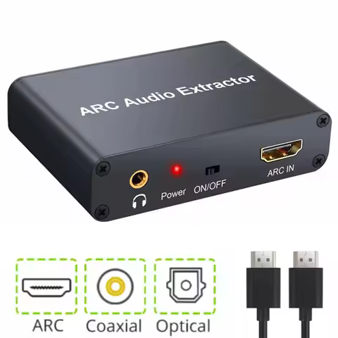 1Pc HDMI-Compatible ARC Audio Extractor ARC To SPDIF Coaxial L/R Stereo RCA 3.5mm Jack Audio Adapter