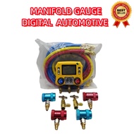 Meter Bacaan Tekanan Gas (R134A / R1234YF) Digital Manifold Gauge Car Aircond Tester HVAC Refrigeran