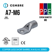 A7-M6 [Cembre] European Style Thick Fishtail Type A-M Cable Size 35 sqmm. M6 Copper Tube Crimping Lu