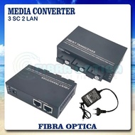 Media Converter 3 SC 2 LAN | Ethernet Fiber Switch 3 FO 2 LAN 10/100