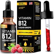 Vitamin B12 Liquid Drops - Vegan B12 vitamins 5000 mcg Methylcobalamin Fast-Acting Sublingual B Comp