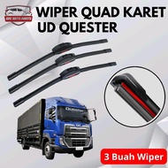 (3 PCS) UD Quester Car Quad Blade Wiper Framelees Model Rubber 4 Anti-Scratch Rubber 1 Set of 3 Pcs