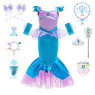 Halloween Ariel Mermaid Princess Dress Girls Birthday Dress