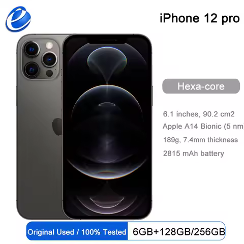 Original Unlocked Apple iPhone 12 Pro Face ID 5G 6GB RAM 128/256GB ROM 12MP 6.7'' NFC France shippin
