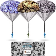 nutty toys Parachute Toys for Kids - Tangle Free Outdoor Flying Parachute Men, Top Indoor & Outside 