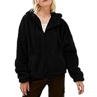 YBENLOVER Women's Fleece Jacket Winter Warm Hoodies Hoodie Teddy Sweatshirt Hooded Jacket with Zip