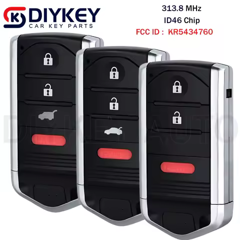DIYKEY FCC ID: KR5434760 313.8MHz ID46 Chip Smart Remote Key Fob for Acura RDX ILX 2011 2012 2013 20