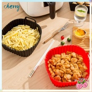 CHERRY Silicone Air Fryer Liners, Reusable Black Red Oven Liner, Air Fryer Accessories for 4-7 QT wi