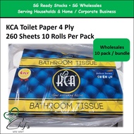[SG WHOLESALE] KCA 4 Ply Toilet Tissue Roll Bathroom Tissue Toilet Paper | 10 Bundle Per Pack