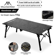 MOUNTAINHIKER Camping Folding Table, Four-Fold Tactical Table, Aluminum Alloy, Meja perkhemahan, Mul