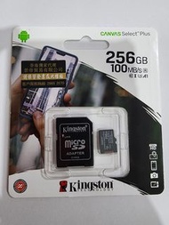 Kingston  microSD card 256GB with adapter  (speed up to 100MB/s)全新Kingston 原裝行貨記憶咭 $ 160