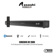 SonicGear SonicBar HD 2000 TV PC Bluetooth 5.3 SoundBar 2.0 Channel Speaker