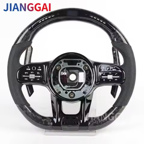For Benz Mercedes AMG C63 C43 G63 E53 CLA A35 A45 Steering Wheel Carbon Fiber Racing Sport Wheel 201