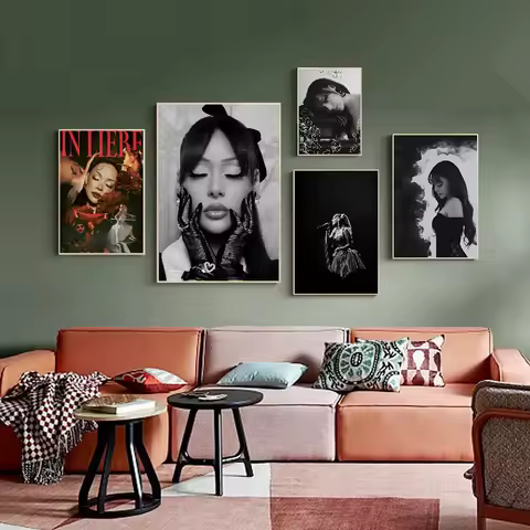 Singer Ayliva DIY Sticky Poster Whitepaper Prints Posters Artwork Vintage Decorative Painting