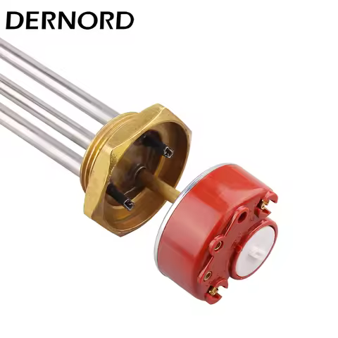 DERNORD 48v 96v with Thermostat Tubular DC Heating Element SUS304 250W/450W/1000W/1500W DN32 Heater