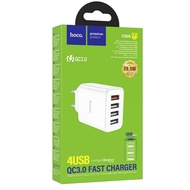 Củ sạc 4 cổng Hoco C102A QC 3.0A 285 W đèn Led báo sạc được thiết kế dạng chấu tròn theo tiêu chuẩn