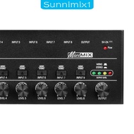 [Sunnimix1] 8 Channel Audio Mixer Equalizer Portable Mixer for Bars Studio Small Clubs
