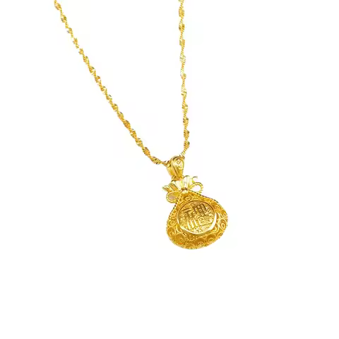 100% 18K AU750 Gold Necklace Chain Lovely Baby Elephant for Women Party Fine Jewelry Gift Real 24K 9
