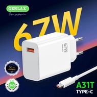 GERLAX A31T Charger 67W Power Adapter & Type-c Data Cable