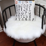 (RT)Round Square Soft Artificial Fur Sheepskin Rug Chair Cover Seat Rug Hairy Wool Fur Warm Seat Cov