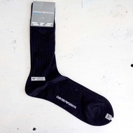 日本正版中古Giorgio Armani LOGO圖案款 寶藍色長襪子 西裝正裝