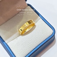 EMAS 375 CINCIN BELAH ROTAN CARTIER KOSONG HOLLOW 9K GOLD RING C377