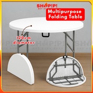 Shopipi Round Foldable Table Multipurpose Portable Table Catering Buffet Outdoor Meja Lipat Bulat